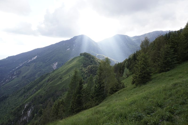 Pošihtnica na Kamniški vrh s soncem obsijan